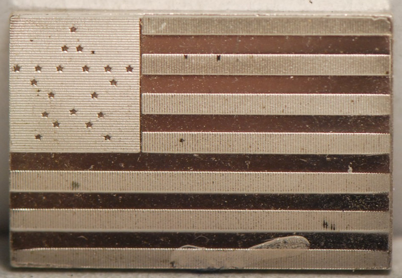 USA (ND) 3rd US Flag "1818", "Sterling 4.8gm Proof Lacquer