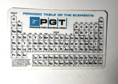 Princeton Gamma-Tech Periodic Table of the Elements Chart Card