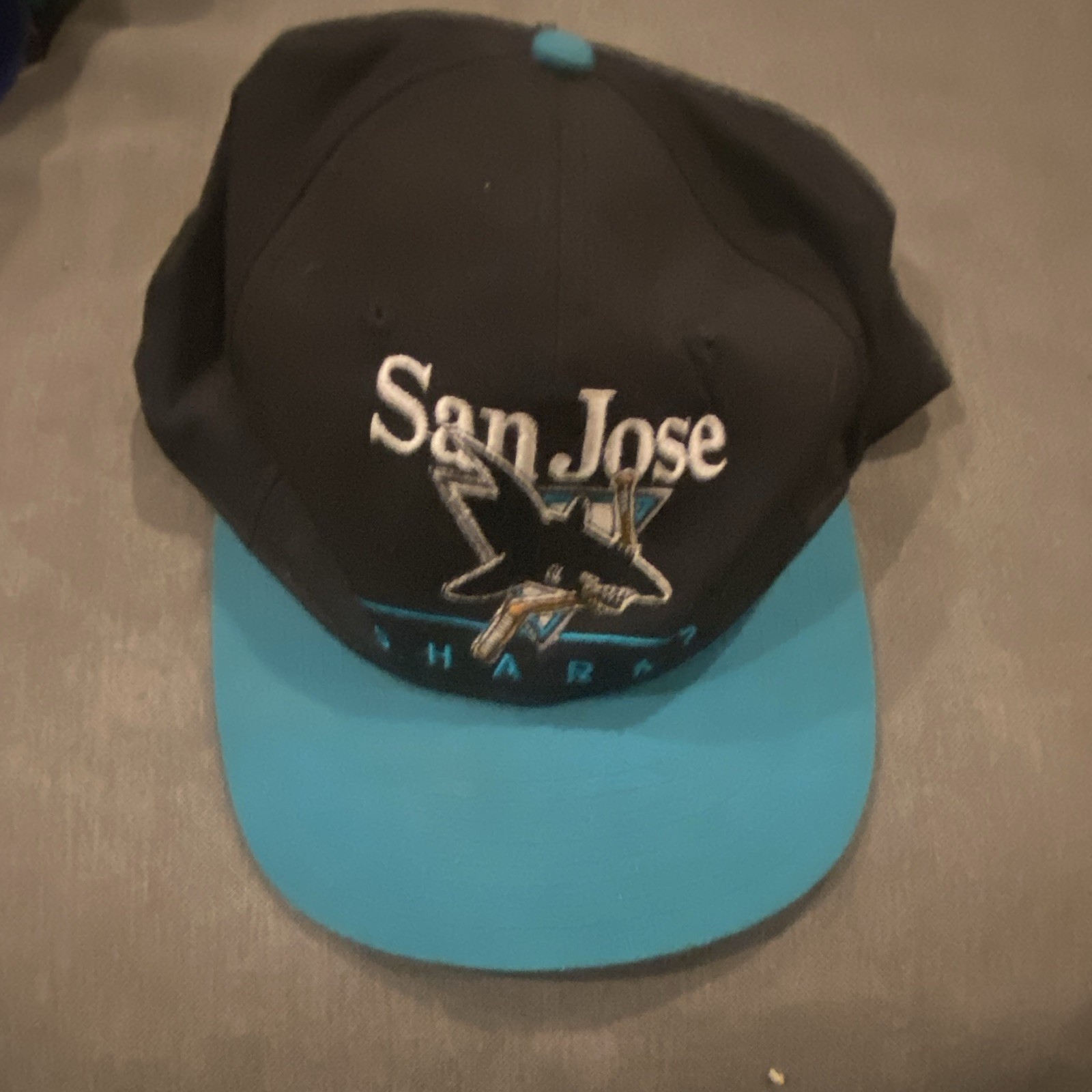 Vintage San Jose Sharks Hat Cap Snap Back One Size Black NHL Hockey Twins 90s