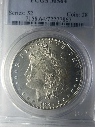 1885 Morgan Silver Dollar PCGS MS64 *BEAUTIFUL FLASHY WHITE *