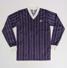 Puma Vintage 80s Soccer Jersey Purple White LS #9 Size M Made In West Germany 