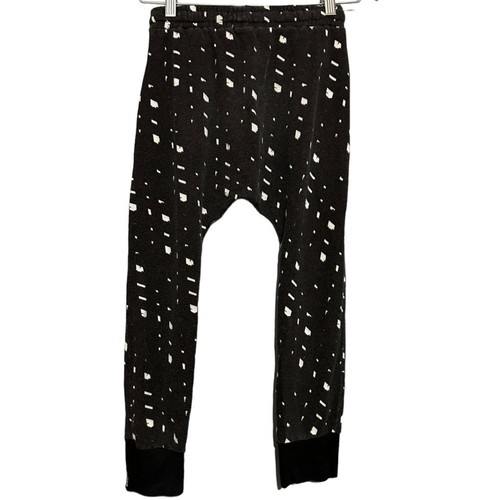 Michael Lauren Moshi Kids Size M Black White Speckle Sweat Harem Joggers Pants - Picture 3 of 6