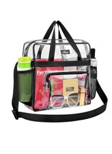 MAY TREE Clear Bag for Stadium Events 12 6 12 Tote One Size, Black