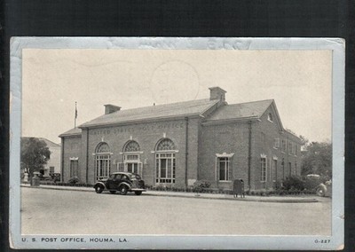HOUMA, LA *  U.S.  POST  OFFICE  * POSTED  1939 VINTAGE LITHOGRAPH 