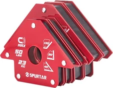 Spurtar Welding Magnets 75lbs & 50lbs 4pcs, Heavy Duty 2pcs 4" + 5" 