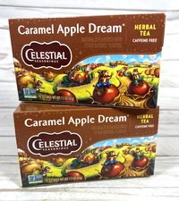 Celestial Seasonings Caramel Apple Dream Herbal Tea 18-Bags Caffeine-Free 2-Pack