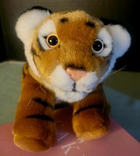 First Main Crouching Creature Tiger Plush 65043 Realistic Beanbag