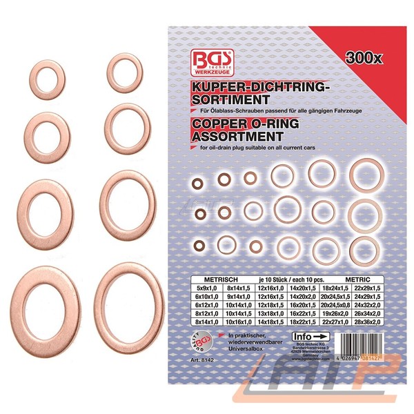 Bgs Kupfer Dichtring Sortiment Kupferringe Dichtringe ÖLwechsel Dichtung-image