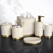 6-Piece Bathroom Accessories Set Soap Dispenser, Toothbrush Holder, Tumbler, S