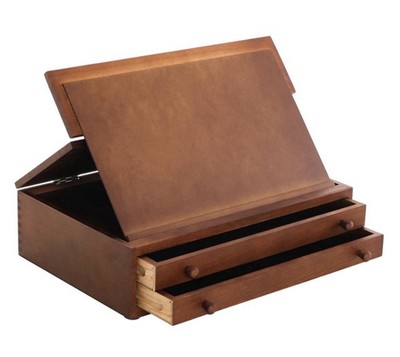 Palominio Walnut Finished 2 Drawer Artist Box New