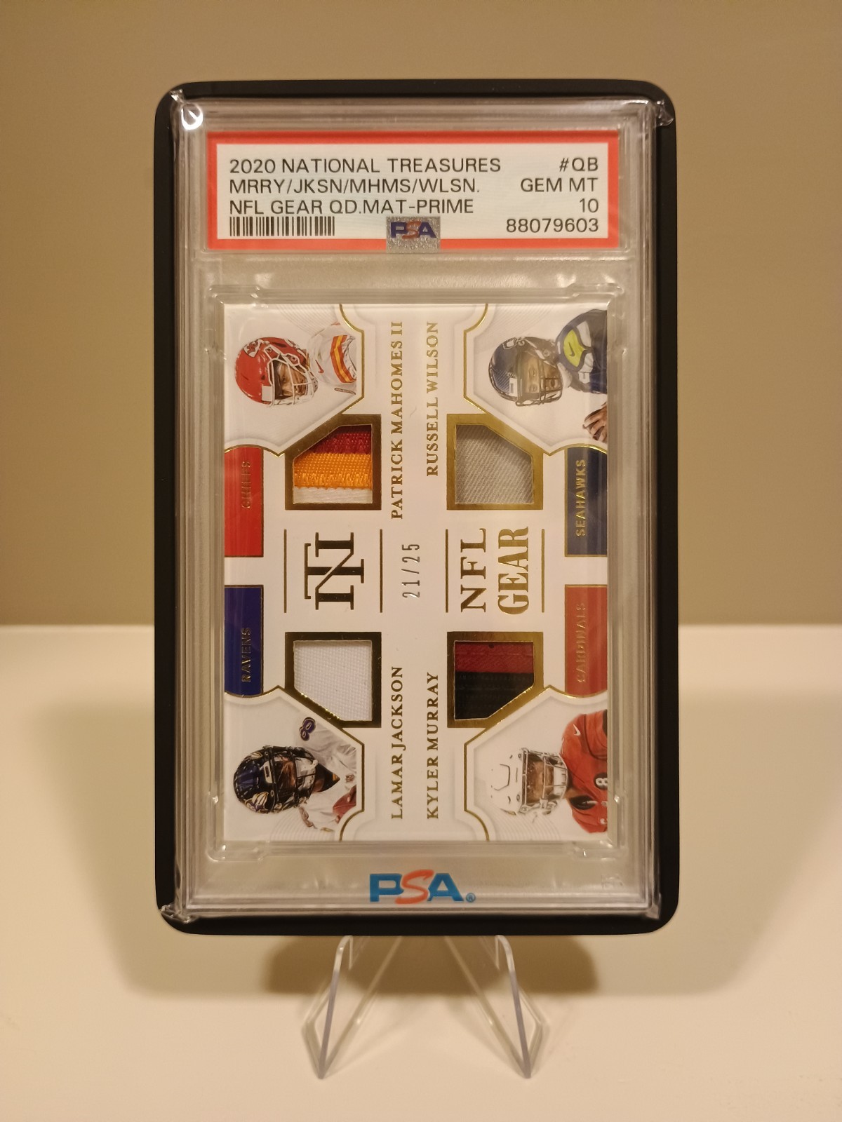PSA 10 Panini National Treasures NFL Gear Quad Materials