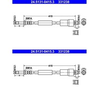 2X ATE BremsschlÄUche Hinten Passend FÜR MERCEDES-BENZ Sprinter VW Crafter