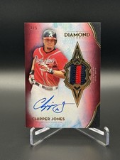 2021 Topps Diamond Icons Chipper Jones Patch Auto /5 Game Used On Card Braves