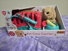 Play Pet Care Carrier Set with Plush Dog and Medical Tools, 24 Months and Up