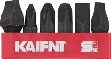 K504-012 S2 Steel Impact Driver Bit Set Slotted Bits with 5/16" Drive 6-Piece