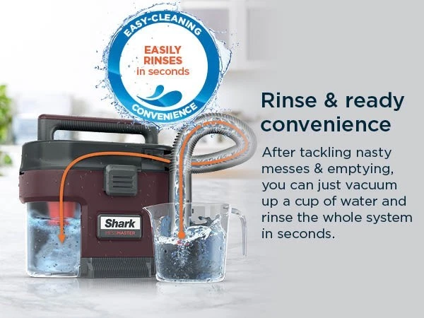 Shark Messmaster Portable Wet Dry Vacuum, 1 Gallon Capacity, True Grip Accessory - product detail image 5