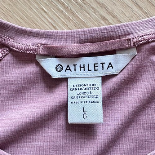 Athleta With Ease Top Women’s Size Large Mauve Long Sleeve Stretchy Yoga Shirt - Bild 6 von 8