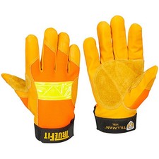 Tillman 1476 TrueFit Hi-Vis Cowhide  Spandex Performance Work Gloves, Large