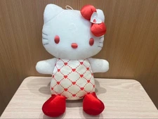 Sanrio Hello Kitty Plush Doll 12in Retro Heart Ribbon Dress Rare New