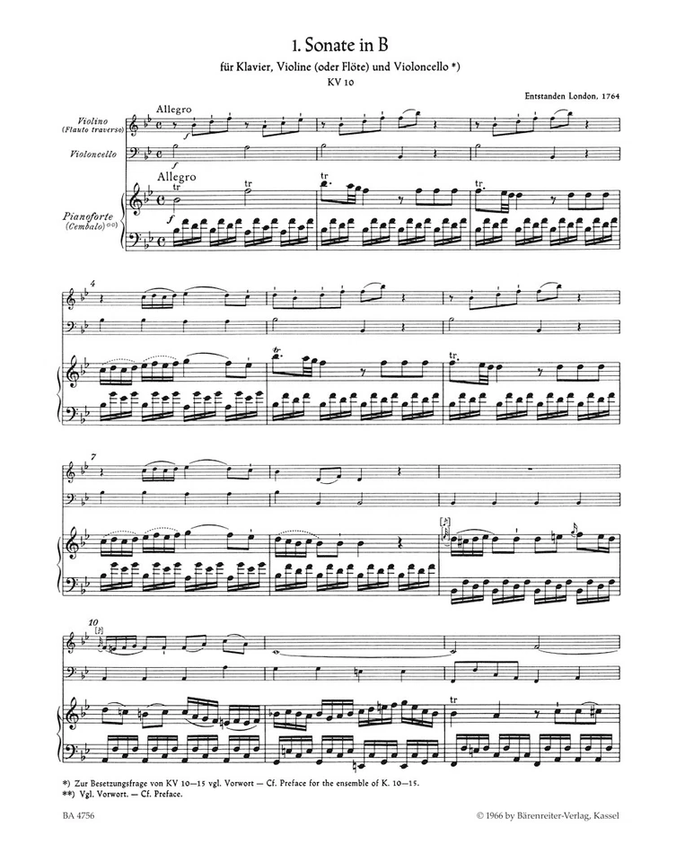 Early Sonatas II for keyboard, violin and violoncello   Mozart Urtext - Image 2 of 3