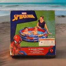Spider-Man 3-Ring Inflatable Pool Marvel NEW Age 2 Bestway 48"x12" 53 Gallon