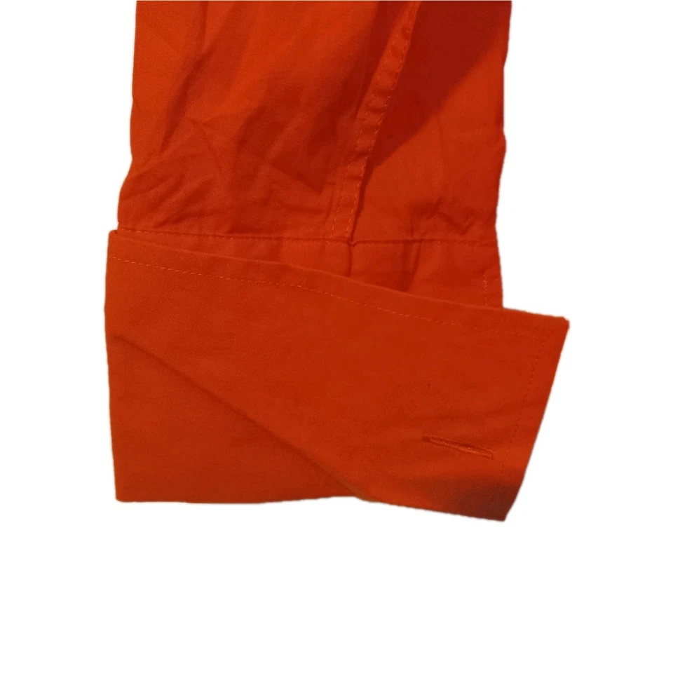 Camisa de diseñador de vestir formal para hombre naranja mandrina cuello recto puño francés Foto 4 de 4