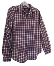 Brooks Brothers Fleece Boys Large Red Plaid Crisp Cotton Shirt Pocket Sheep Logo