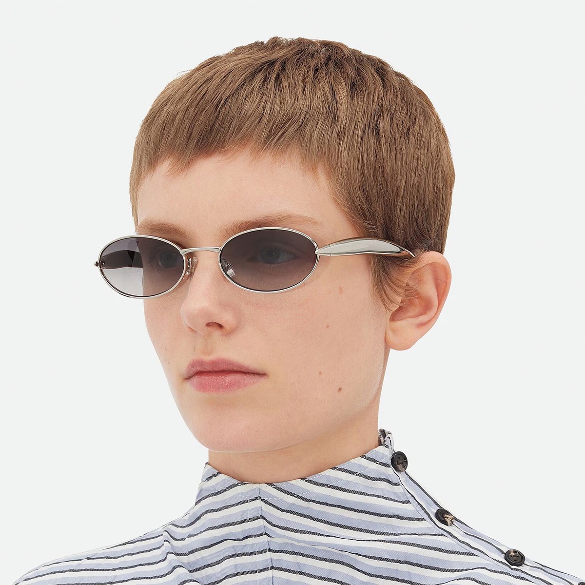 Bottega Veneta BV1386S Sunglasses – Silver / Grey – Authentic – Made in Japan thumbnail 2