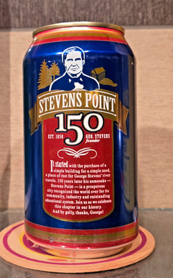 2008 STEVENS POINT 150 YEARS BOTTOM OPEN ALUMINUM POINT SPECIAL BEER CAN WI