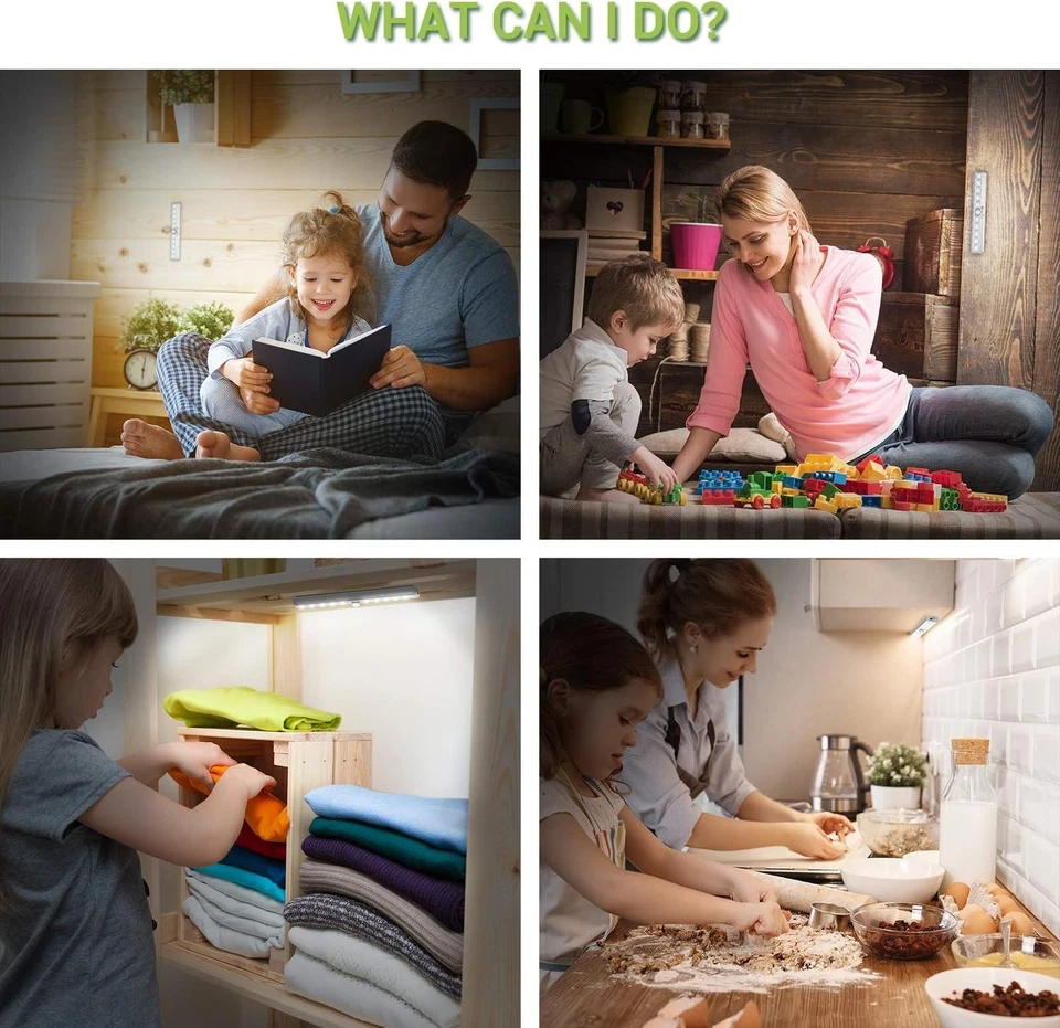 Wireless Under Cabinet Lighting LED Motion Sensor Battery Operated Closet 6pack - Image 4 of 4