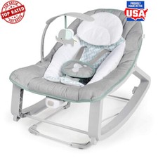 Vibrating Baby Bouncer Seat Infant Toddler Rocker Toy Bar 2 Reclining Positions
