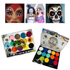 Face Paint Kits for Kids - 30 Colors Large Water Based Paints, 2 Brushes