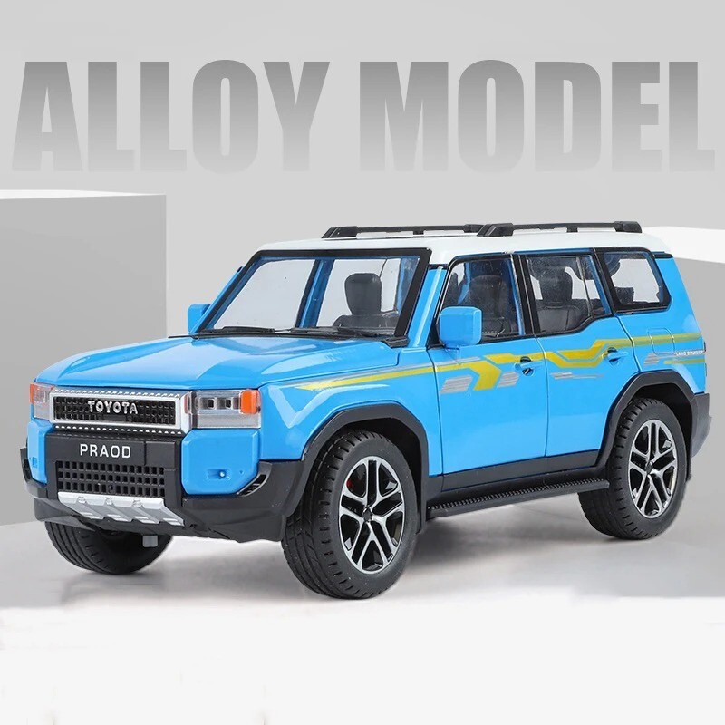 1/24 New Toyota Prado Land Cruiser Alloy Diecast Toy Car Sound