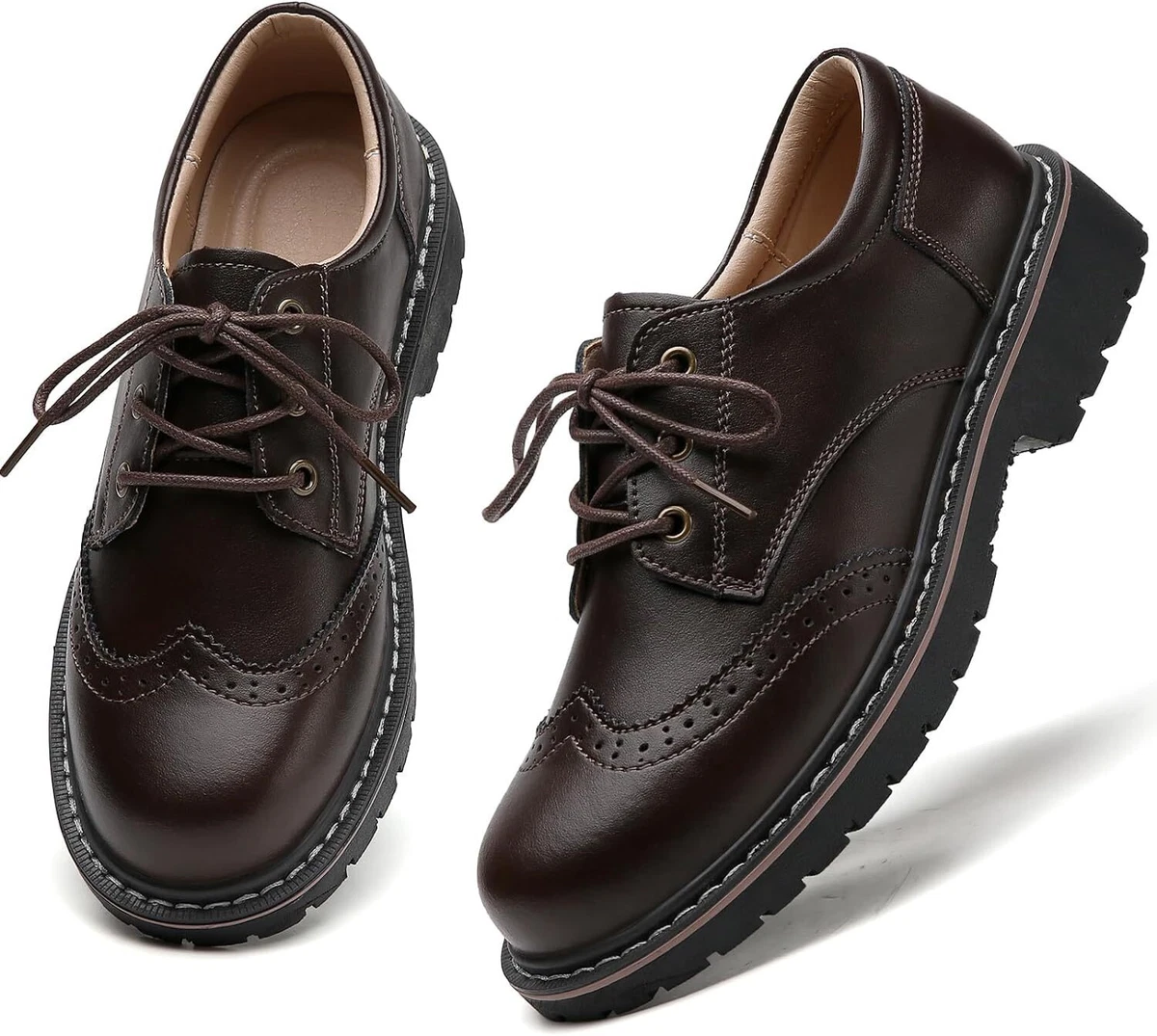 Women's lace up shop perforated oxford shoes