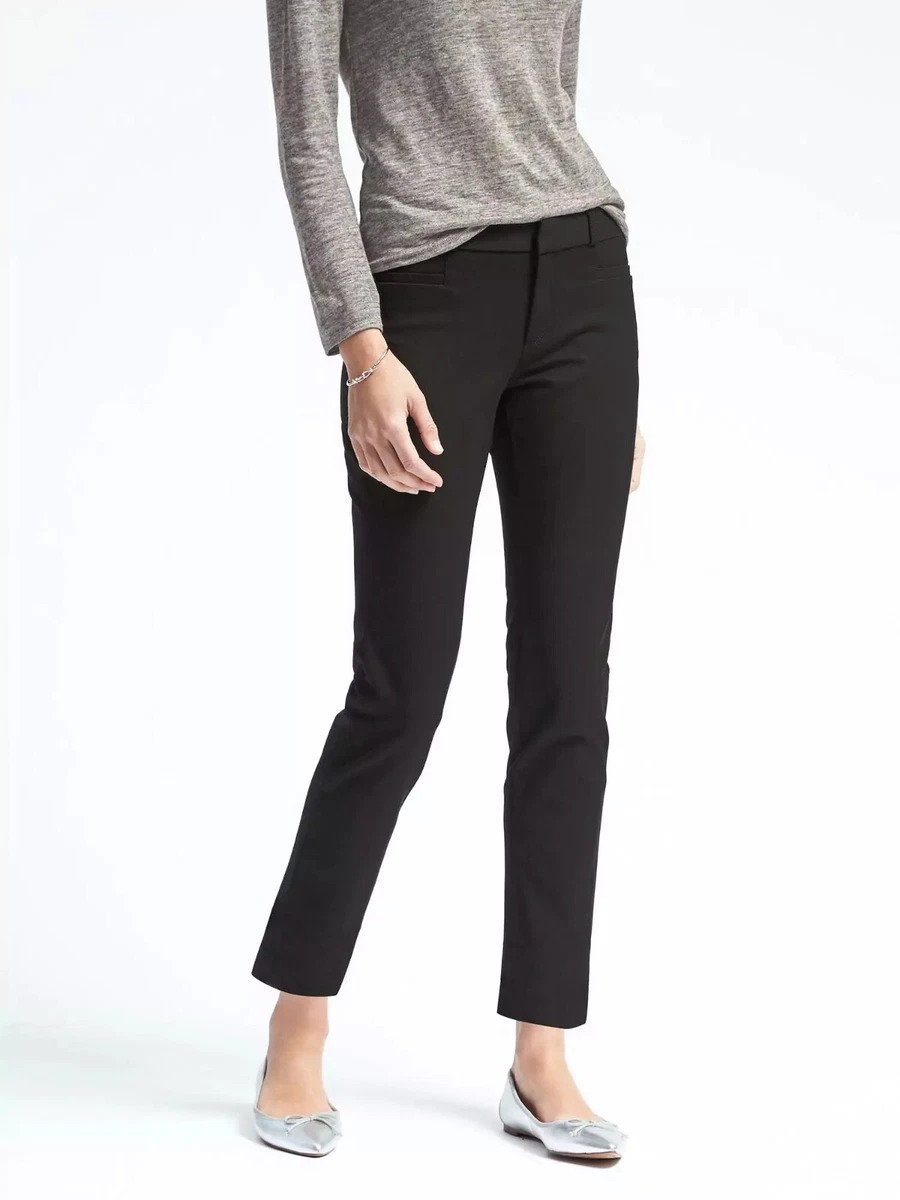 Banana Republic Black Sloan Fit Skinny Ankle Work Travel Pant #183602 NWT 8  Long