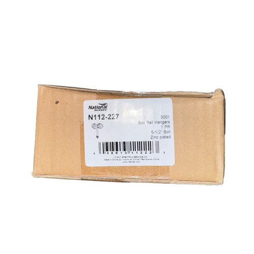 National Hardware 5001 Box Rail Hanger W / 5-1/2" Bolt Pair Zinc Plated N112-227 - Picture 2 of 2