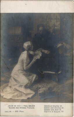 CPA F. BAUER Odette et Charles VI Salon de Paris (47932)