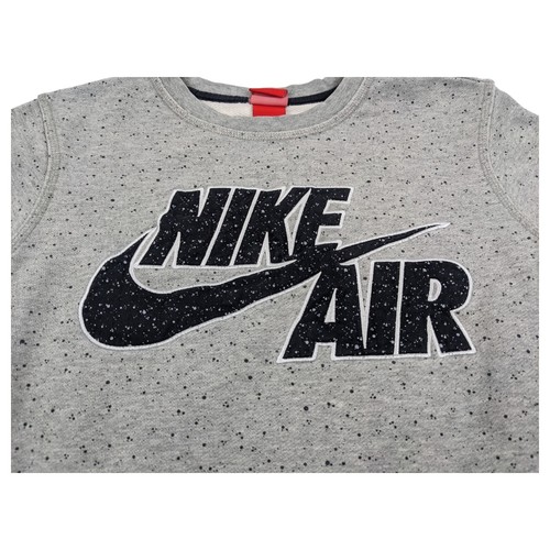 Nike Air Cement Sweatshirt Mens Small Black Gray Crewneck 90s Style Red Tag - Picture 2 of 10