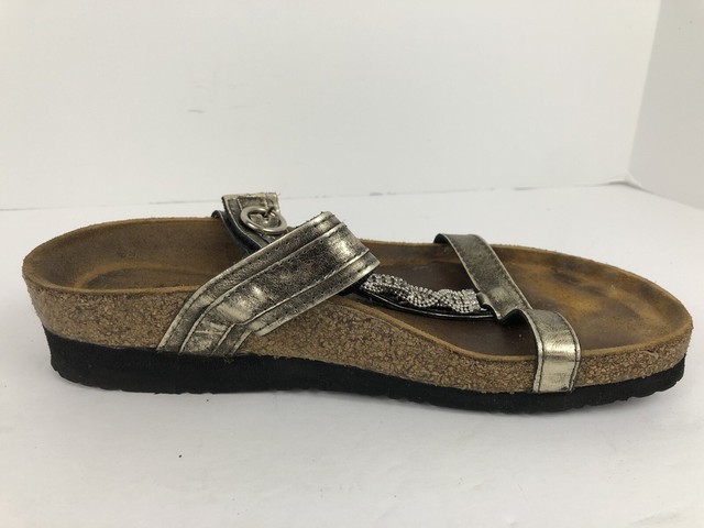 NAOT Malibu Slides Sandals Metallic Rhinestone T Strap Womens Size 38 / US 7 | eBay