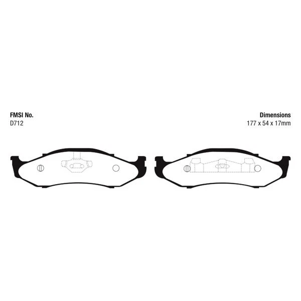 Pastilhas de freio dianteiras extra duty EBC ED91255 para Jeep Grand Cherokee 1997-1998 - Imagem 4 de 4