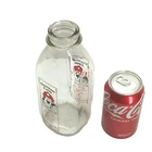 Vintage Sherman Farm E Conway NH Glass Quart Milk Bottle 9" Tall Red Barn