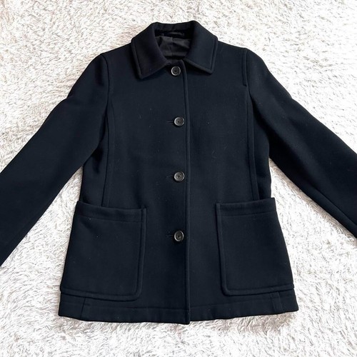 Margaret Howell Melton Wool Jacket Size II Black Pocket Free Shipping - Picture 2 of 10