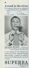1949 Superba Cravats George Burns Word To Wives Gracie Allen Vtg Print Ad C14