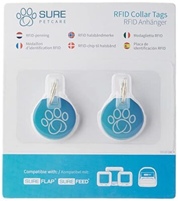 SureFlap Mikrochip Haustierklappe RFID-Halsbandanhänger Ersatzanhänger 2 Stück