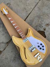 Top 6 Strings Maple Natural Semi Hollow Body Electric Guitar Arched Top  Back