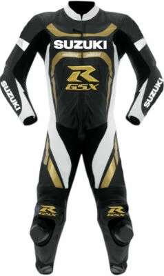 SUZUKI Moto Veste Rue Courses Armure CE Protecteur Hommes Cuir Motard Costume - Photo 1/3