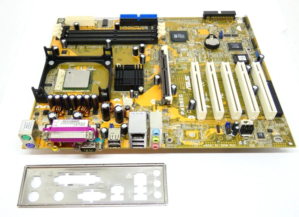 ASUS P4S800 socket 478 con Intel CELERON 2GHz CPU + IO Shield - Imagen 3 de 4