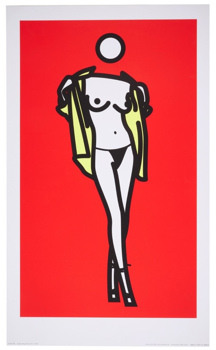JULIAN OPIE - WOMAN TAKING OFF A MAN