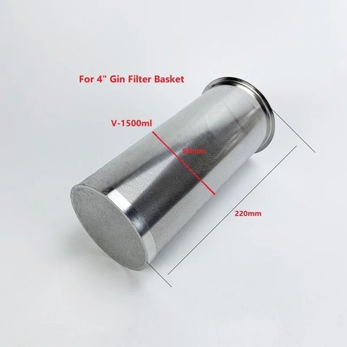 4" Gin Basket 1500ml OD96mm H220mm Long Type Tri Clamp Distiller SS304 Filter