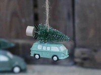 Chic Antique Bus Mit Weihnachtsbaum, WeihnachtsanhäNger, Deko, Vintage, AnhäNger
